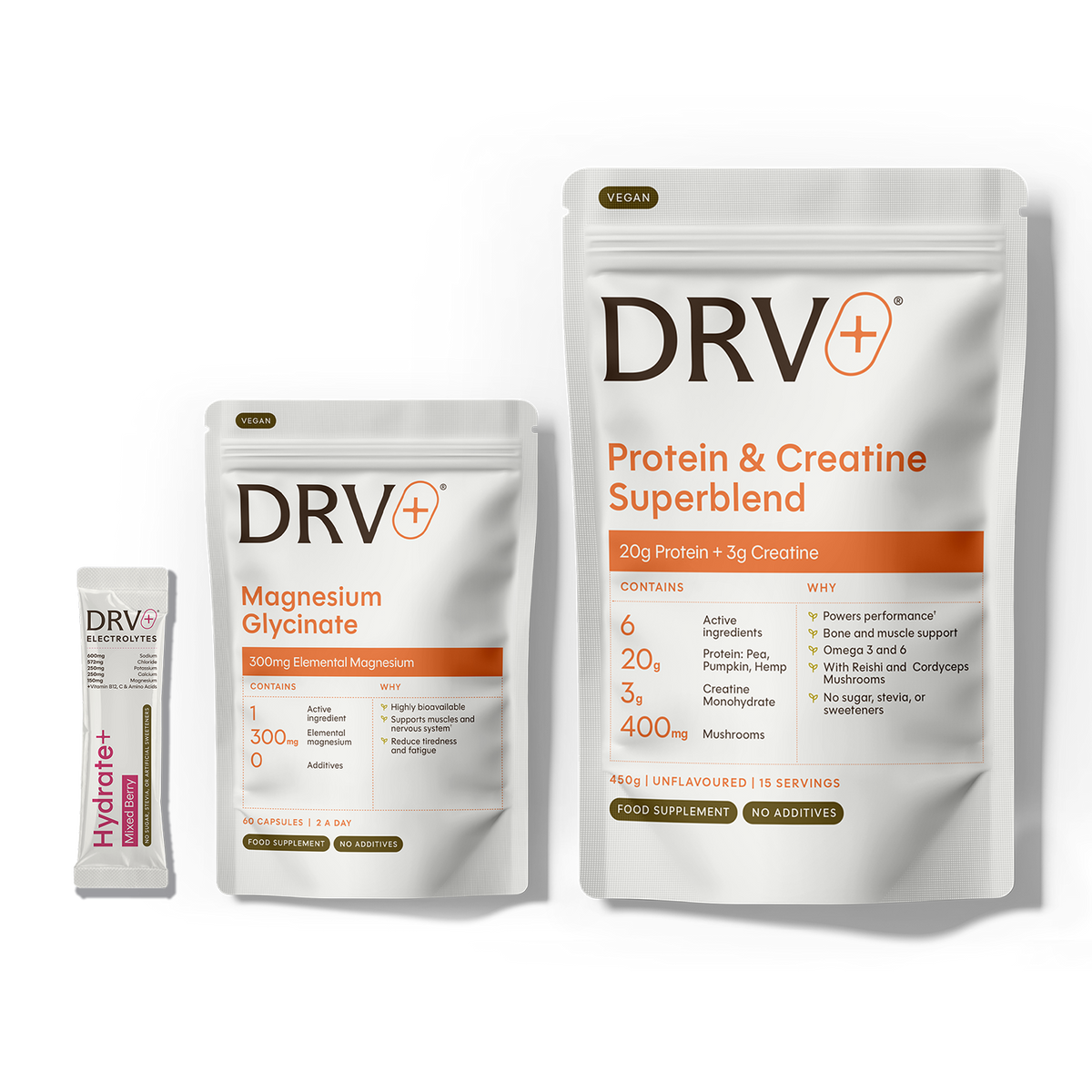 Conjunto de productos para deporte y rendimiento